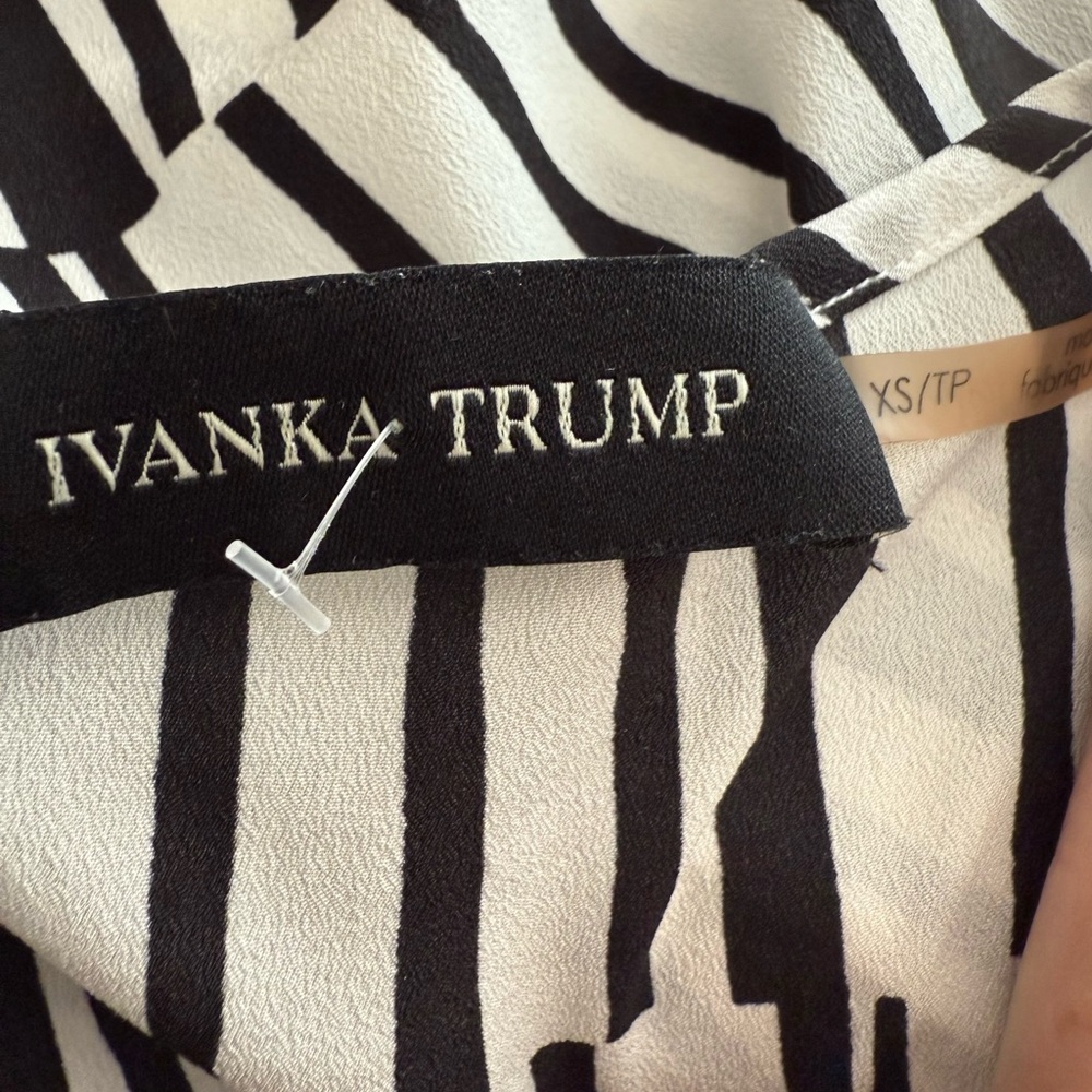 Ivanka Trump Black and White Striped Blouse - Picture 3 of 4